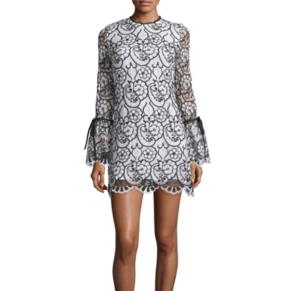 NWT Alexis Rustam Lace Mini Dress Lace Bell Sleeve - Picture 1 of 6